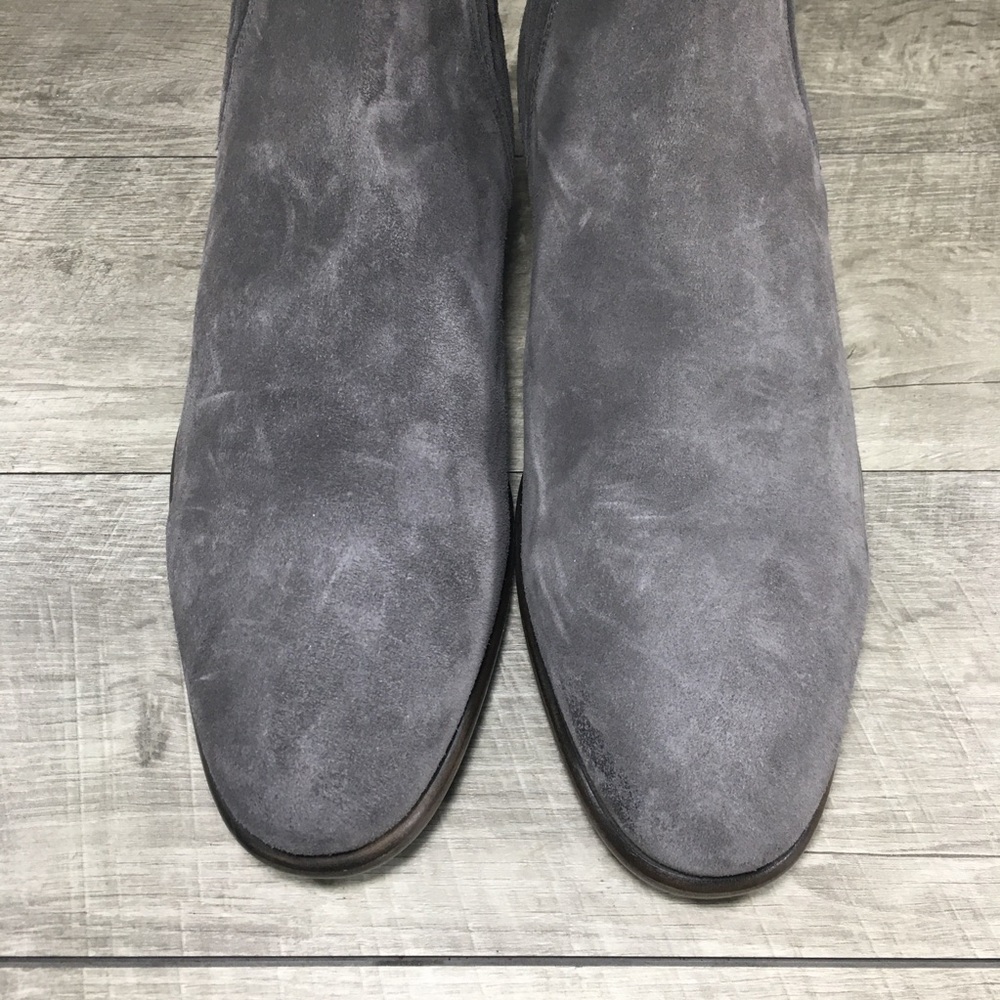 John Varvatos Chelsea Eldridge Covered Gray Suede Work Men Pull On Boots Size 12 - Picture 5 of 12